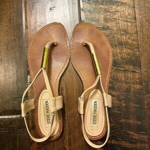 Steve Madden Brown and Gold Sandals for Women
